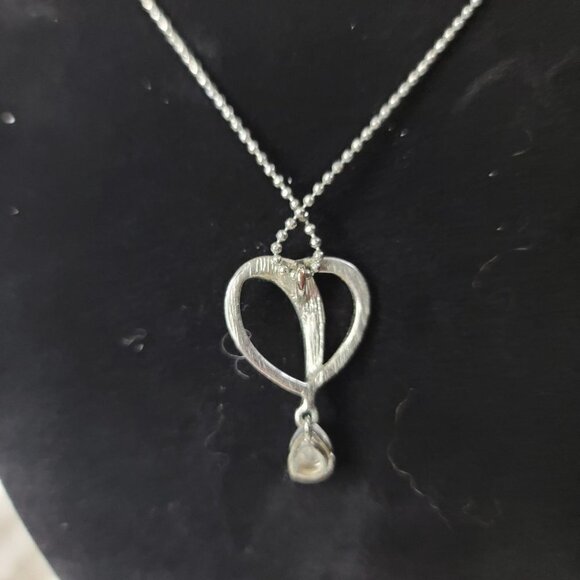 Bijoux Terner necklace silver Heart‎ Dangle15  Inch Chain - Picture 9 of 13
